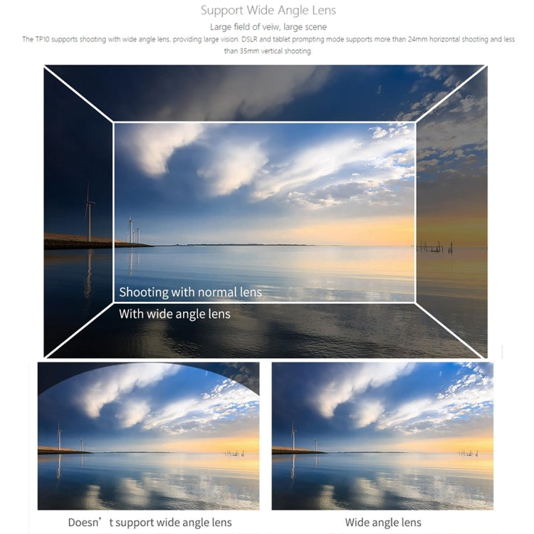 FEELWORLD TP10 Portable 10-inch Folding Teleprompter with Remote Control Lens Adapter Ring For Below 10 inches Smartphone / Tablet (Black) by FEELWORLD