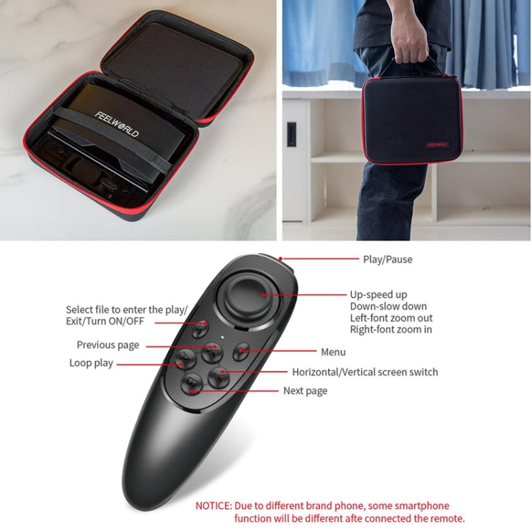 FEELWORLD TP10 Portable 10-inch Folding Teleprompter with Remote Control Lens Adapter Ring For Below 10 inches Smartphone / Tablet (Black) by FEELWORLD