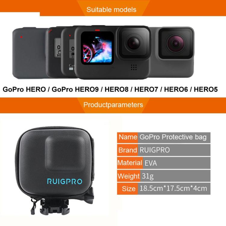 RUIGPRO Super Mini EVA Storage Protective Case Box for GoPro Hero11 Black / HERO10 Black / HERO9 Black / HERO8 Black /7 /6 /5(Black) by RUIGPRO