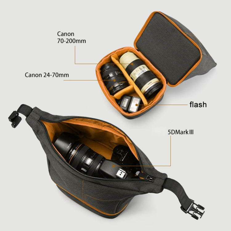 HU107513 Portable Waterproof Scratch-proof Abrasive Material Outdoor Sports Sling Shoulder Bag Handbag DSLR Camera Bag Phone Bag with Adjustable Detachable Shoulder Strap for GoPro, SJCAM, Nikon, Cano ... Samsung, Huawei, Size: 25.5 x 20.5 x 29 cm(Orange) by bashfashion