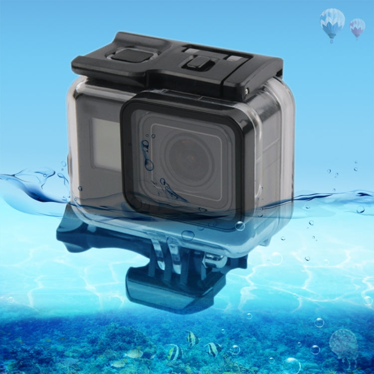 45m Waterproof Housing Protective Case + Touch Screen Back Cover for GoPro NEW HERO /HERO6 /5, with Buckle Basic Mount & Screw, No Need to Remove Lens (Transparent) by bashfashion