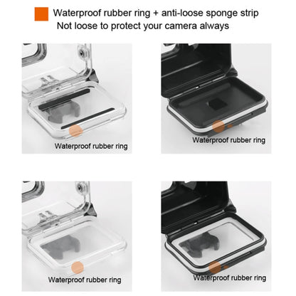 45m Waterproof Housing Protective Case + Touch Screen Back Cover for GoPro NEW HERO /HERO6 /5, with Buckle Basic Mount & Screw, No Need to Remove Lens (Transparent) by bashfashion