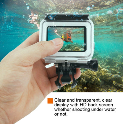 45m Waterproof Housing Protective Case + Touch Screen Back Cover for GoPro NEW HERO /HERO6 /5, with Buckle Basic Mount & Screw & (Purple, Red, Pink) Filters, No Need to Remove Lens (Transparent) by bashfashion