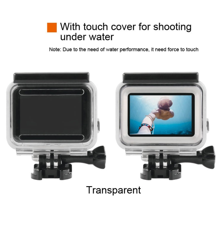 45m Waterproof Housing Protective Case + Touch Screen Back Cover for GoPro NEW HERO /HERO6 /5, with Buckle Basic Mount & Screw & (Purple, Red, Pink) Filters, No Need to Remove Lens (Transparent) by bashfashion