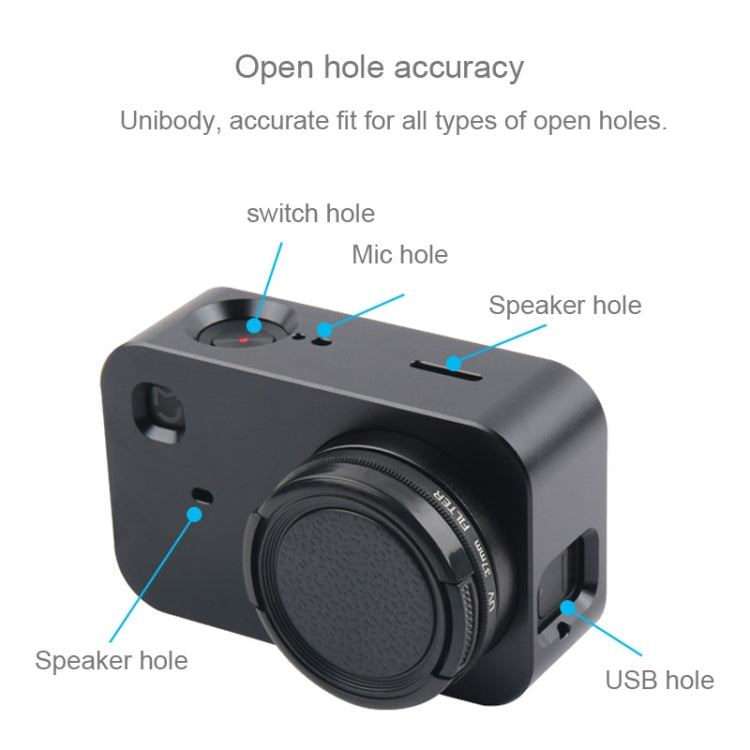 Housing Shell Aluminum Alloy Protective Cage with 37mm Filter Lens & Lens Cap & Screw for Xiaomi Mijia Small Camera (Black) by bashfashion