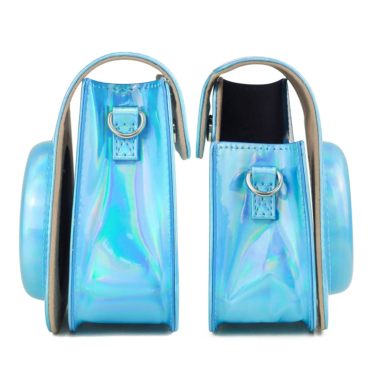 Aurora Color Leather Case Full Body Camera Bag with Shoulder Strap for FUJIFILM Instax mini 11(Blue) by bashfashion