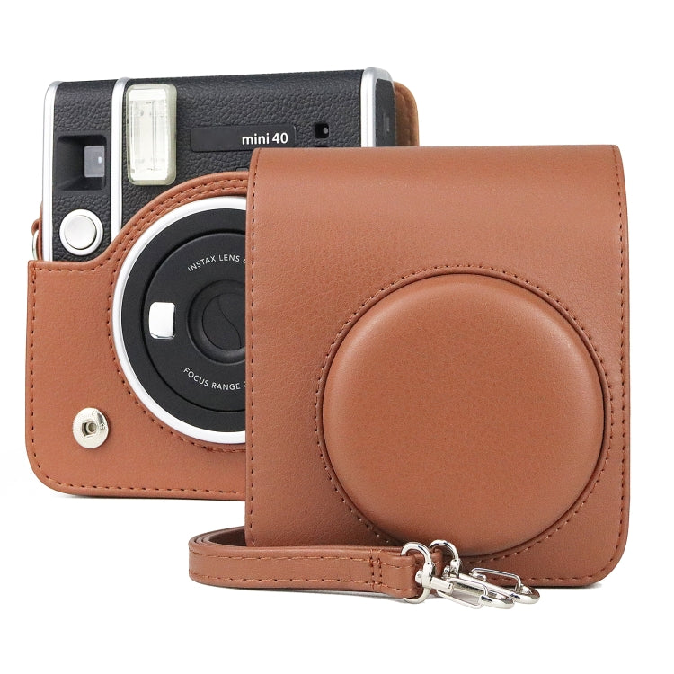 Full Body Camera Retro PU Leather Case Bag with Strap for FUJIFILM instax mini 40 (Brown) by bashfashion