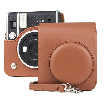 Full Body Camera Retro PU Leather Case Bag with Strap for FUJIFILM instax mini 40 (Brown) by bashfashion