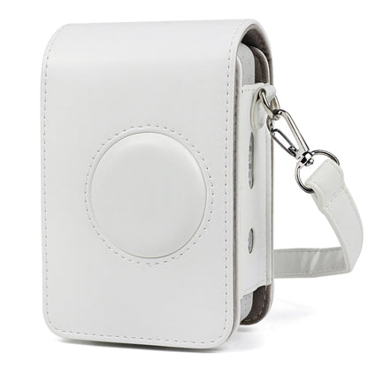 Full Body Camera Retro PU Leather Case Bag with Strap for FUJIFILM instax mini Liplay (White) by bashfashion