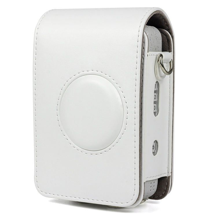 Full Body Camera Retro PU Leather Case Bag with Strap for FUJIFILM instax mini Liplay (White) by bashfashion