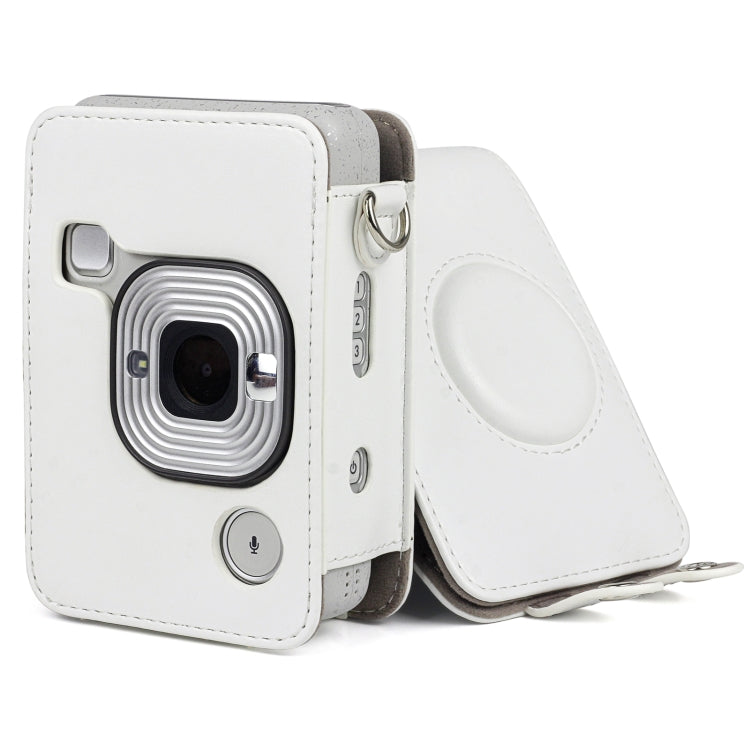 Full Body Camera Retro PU Leather Case Bag with Strap for FUJIFILM instax mini Liplay (White) by bashfashion