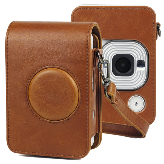 Full Body Camera Retro PU Leather Case Bag with Strap for FUJIFILM instax mini Liplay (Brown) by bashfashion