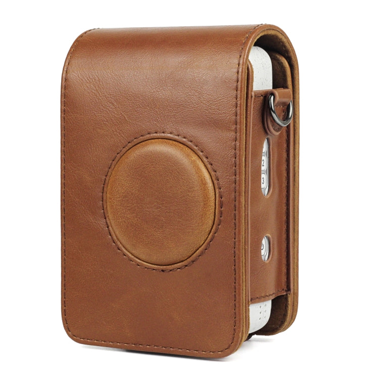 Full Body Camera Retro PU Leather Case Bag with Strap for FUJIFILM instax mini Liplay (Brown) by bashfashion