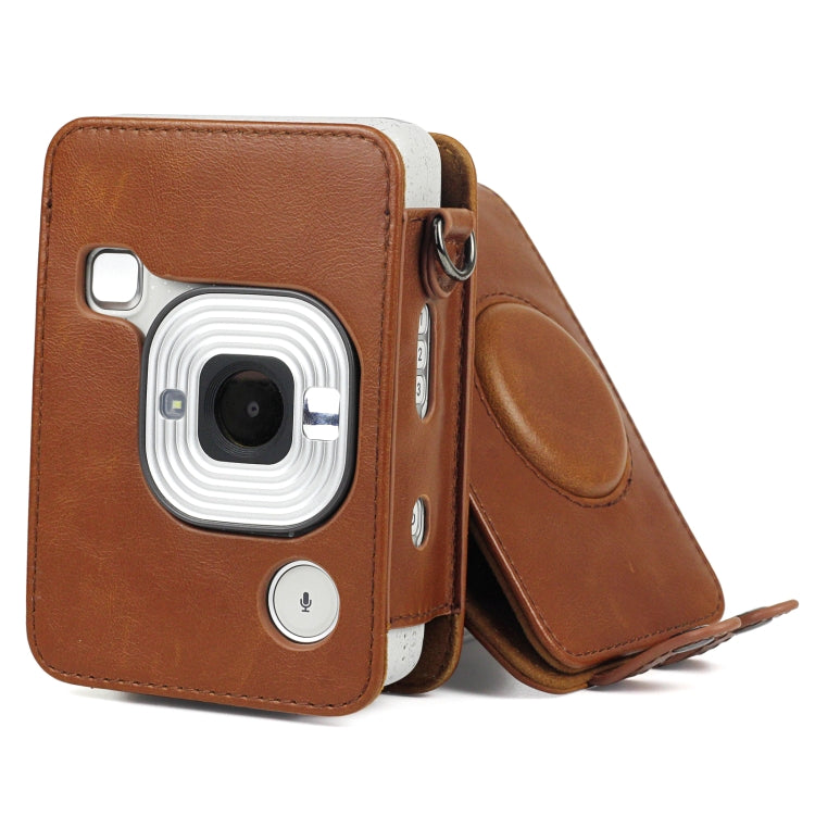 Full Body Camera Retro PU Leather Case Bag with Strap for FUJIFILM instax mini Liplay (Brown) by bashfashion