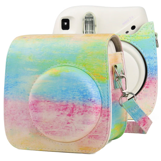 Oil Paint Full Body PU Leather Case Camera Bag with Strap for FUJIFILM instax mini 7+ by bashfashion