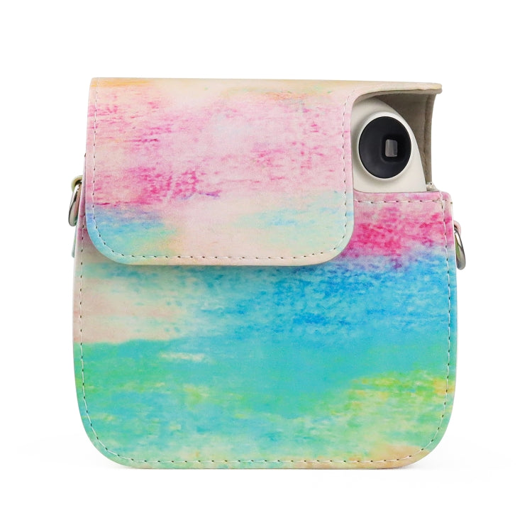 Oil Paint Full Body PU Leather Case Camera Bag with Strap for FUJIFILM instax mini 7+ by bashfashion