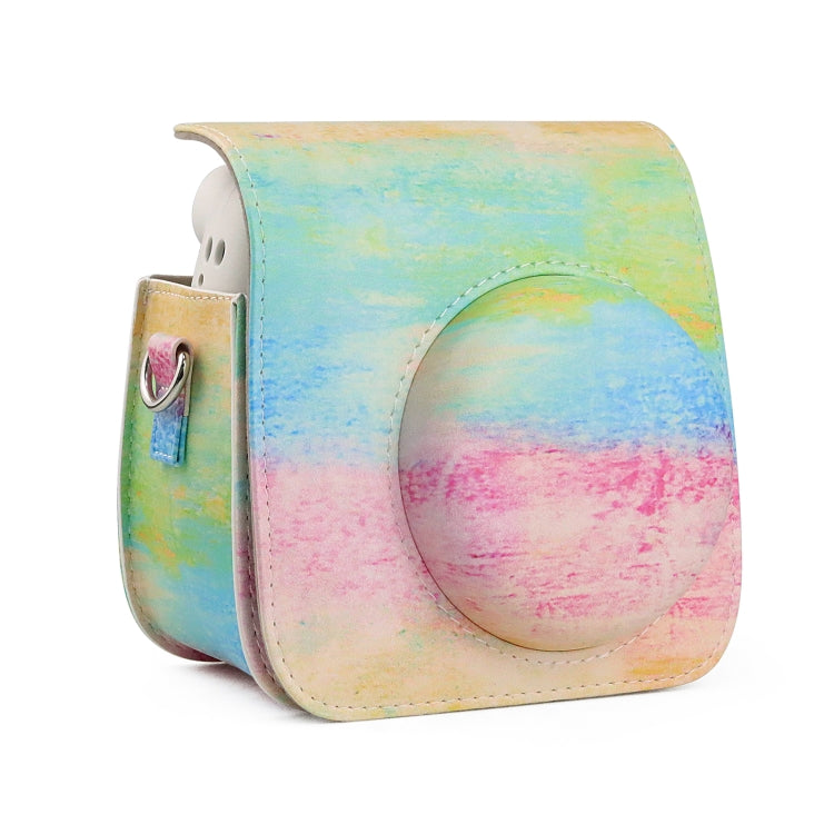 Oil Paint Full Body PU Leather Case Camera Bag with Strap for FUJIFILM instax mini 7+ by bashfashion