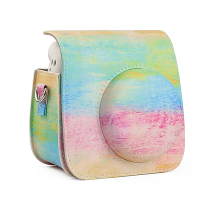 Oil Paint Full Body PU Leather Case Camera Bag with Strap for FUJIFILM instax mini 7+ by bashfashion