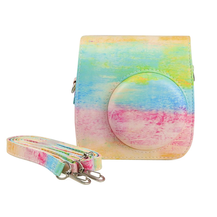 Oil Paint Full Body PU Leather Case Camera Bag with Strap for FUJIFILM instax mini 7+ by bashfashion