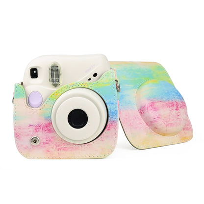 Oil Paint Full Body PU Leather Case Camera Bag with Strap for FUJIFILM instax mini 7+ by bashfashion