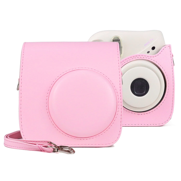 Retro Full Body PU Leather Case Camera Bag with Strap for FUJIFILM instax mini 7+ (Pink) by bashfashion