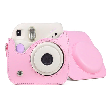 Retro Full Body PU Leather Case Camera Bag with Strap for FUJIFILM instax mini 7+ (Pink) by bashfashion