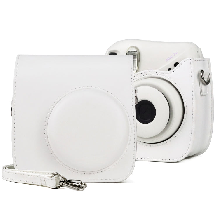 Retro Full Body PU Leather Case Camera Bag with Strap for FUJIFILM instax mini 7+ (White) by bashfashion