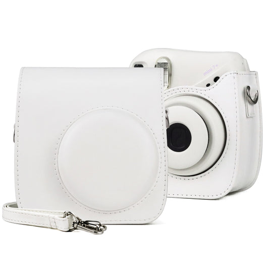 Retro Full Body PU Leather Case Camera Bag with Strap for FUJIFILM instax mini 7+ (White) by bashfashion