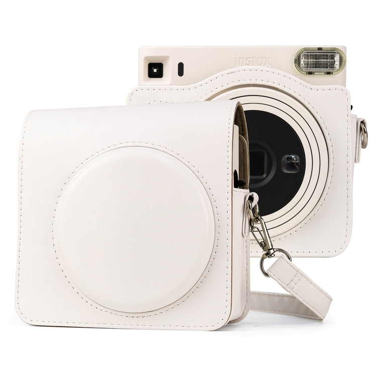 Full Body PU Leather Case Camera Bag with Strap for FUJIFILM instax Square SQ1 (White) by bashfashion
