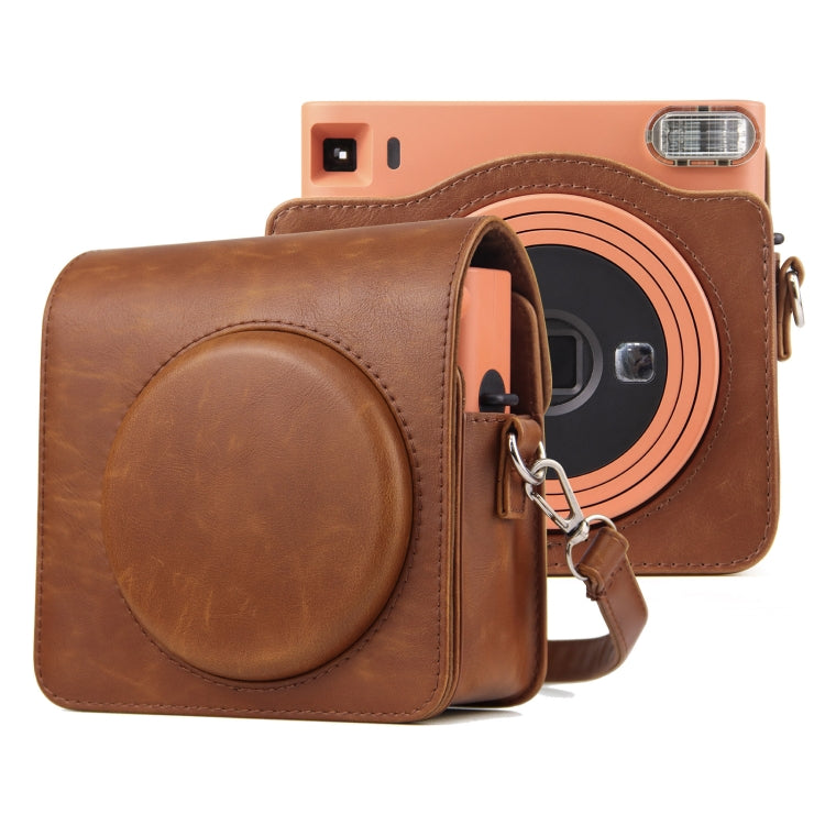 Full Body PU Leather Case Camera Bag with Strap for FUJIFILM instax Square SQ1 (Brown) by bashfashion