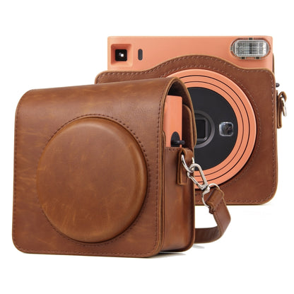 Full Body PU Leather Case Camera Bag with Strap for FUJIFILM instax Square SQ1 (Brown) by bashfashion