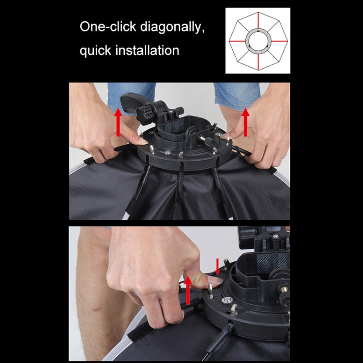 TRIOPO KS2-55 55cm Fast Loading Speedlite Flash Octagon Parabolic Softbox Diffuser (Black) by TRIOPO