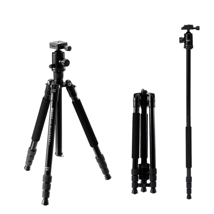 TRIOPO T258 Aluminum Alloy Tripod Monopod with D2 Ball Head (Black) by TRIOPO