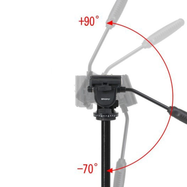 TRIOPO K2808 Aluminum Tripod Mount with HY-350 Heavy Duty Damping Head (Black) by TRIOPO