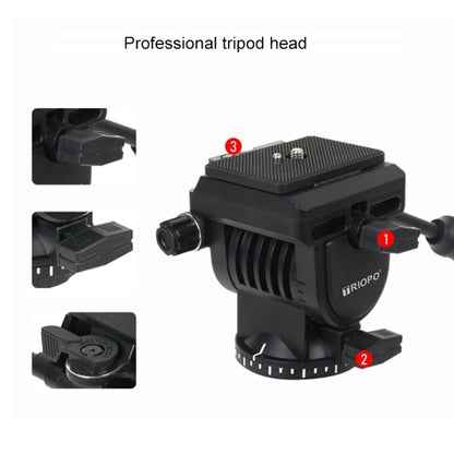 TRIOPO K2808 Aluminum Tripod Mount with HY-350 Heavy Duty Damping Head (Black) by TRIOPO