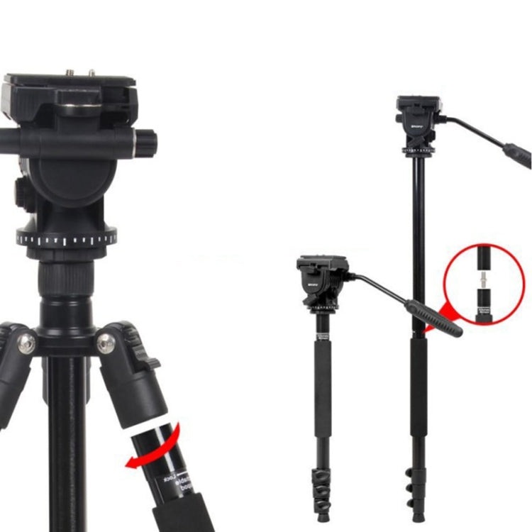 TRIOPO K2808 Aluminum Tripod Mount with HY-350 Heavy Duty Damping Head (Black) by TRIOPO