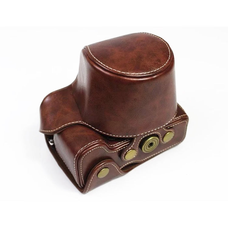 Full Body Camera PU Leather Case Bag for Sony LCE-7C / Alpha 7C / A7C 28-60mm / 40.5mm Lens(Coffee) by bashfashion