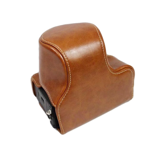 Full Body Camera PU Leather Case Bag for Sony LCE-7C / Alpha 7C / A7C 28-60mm / 40.5mm Lens(Brown) by bashfashion