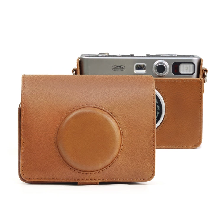Retro Full Body Camera PU Leather Case Bag with Strap for FUJIFILM instax mini Evo(Brown) by bashfashion