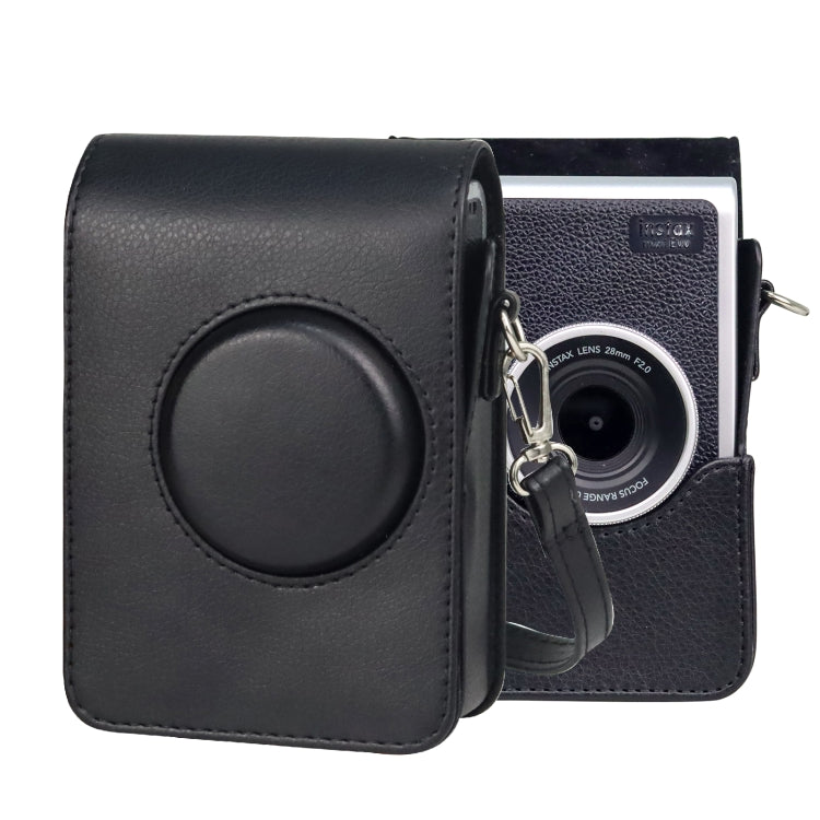 Vertical Full Body Camera PU Leather Case Bag with Strap for FUJIFILM instax mini Evo (Black) by bashfashion