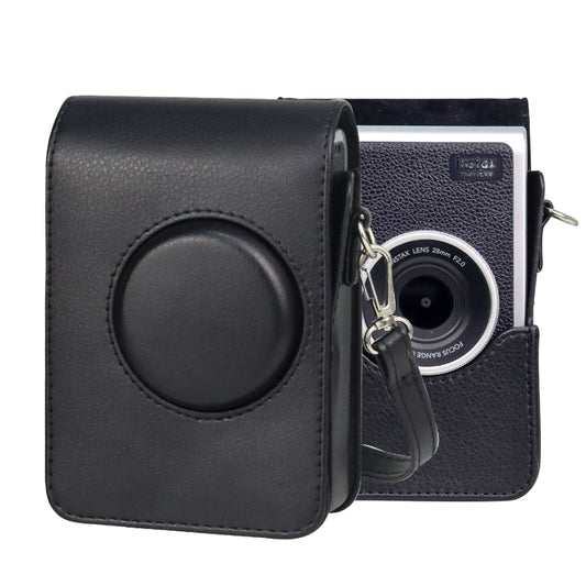 Vertical Full Body Camera PU Leather Case Bag with Strap for FUJIFILM instax mini Evo (Black) by bashfashion