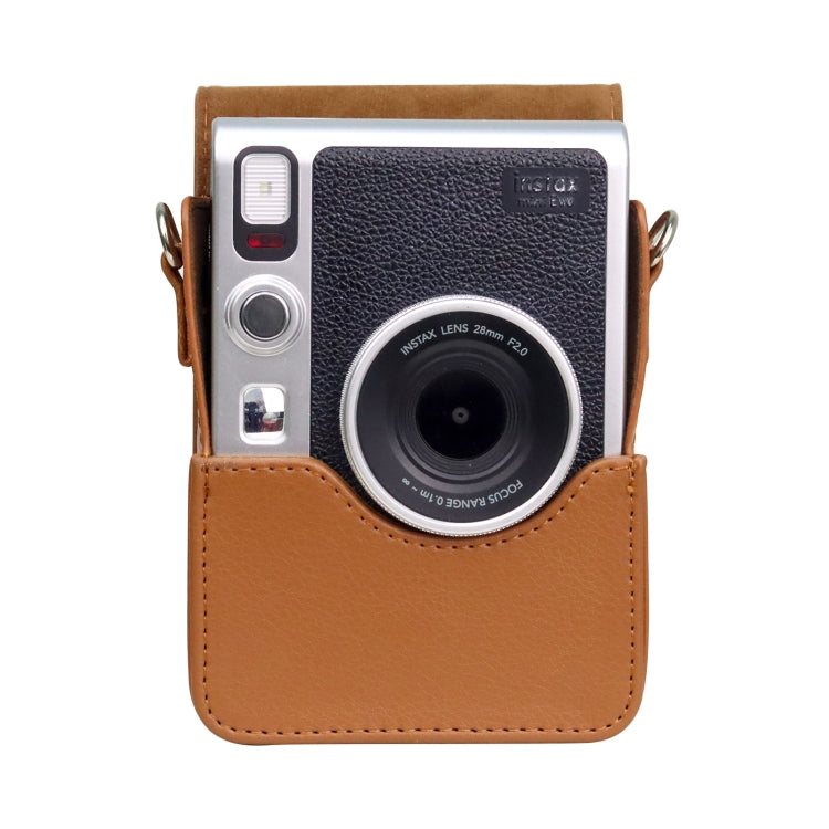 Vertical Full Body Camera PU Leather Case Bag with Strap for FUJIFILM instax mini Evo (Brown) by bashfashion