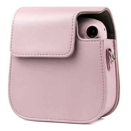 Solid Color Full Body Camera Leather Case Bag with Strap for FUJIFILM Instax mini 11 (Pink) by bashfashion