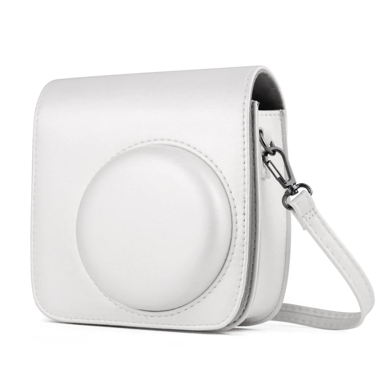 Solid Color Full Body Camera Leather Case Bag with Strap for FUJIFILM Instax mini 11 (White) by bashfashion