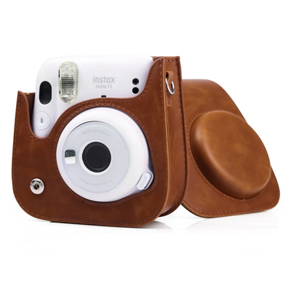 Retro Full Body Camera Leather Case Bag with Strap for FUJIFILM Instax mini 11 (Brown) by bashfashion