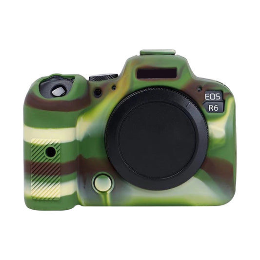 For Canon EOS R6 Litchi Texure Soft Silicone Case(Camouflage) by bashfashion