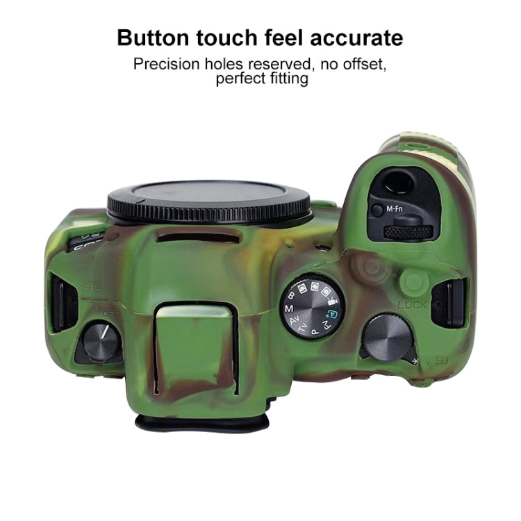 For Canon EOS R6 Litchi Texure Soft Silicone Case(Camouflage) by bashfashion