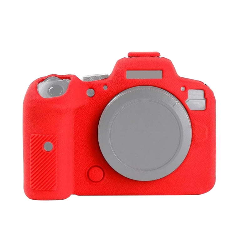 For Canon EOS R6 Litchi Texure Soft Silicone Case(Red) by bashfashion