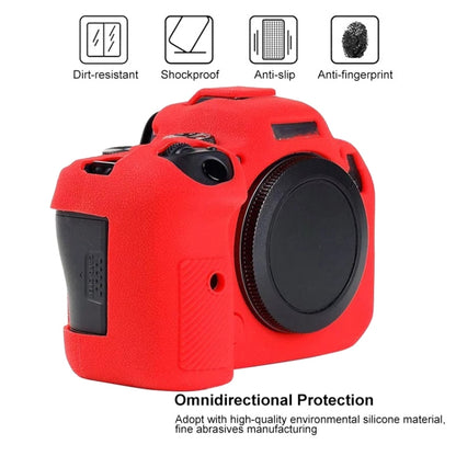 For Canon EOS R6 Litchi Texure Soft Silicone Case(Red) by bashfashion