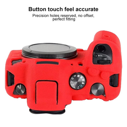 For Canon EOS R6 Litchi Texure Soft Silicone Case(Red) by bashfashion